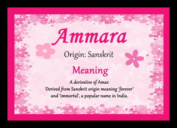 Ammara Personalised Name Meaning Mousemat