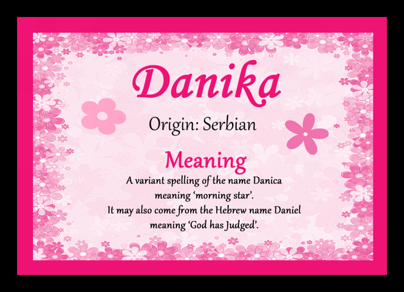 Danika Personalised Name Meaning Mousemat