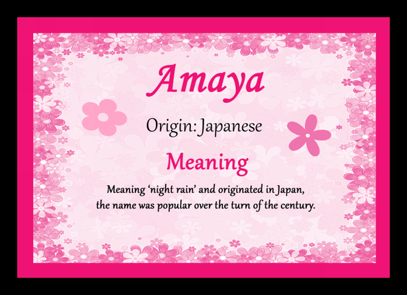 Amaya Personalised Name Meaning Mousemat