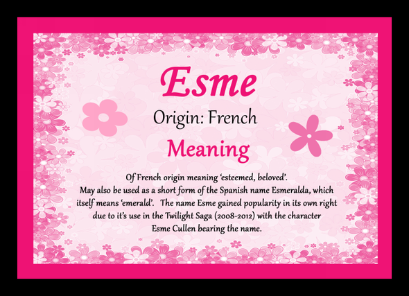 Esme Personalised Name Meaning Mousemat