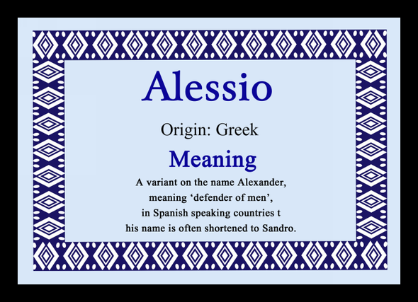 Alessio Personalised Name Meaning Mousemat