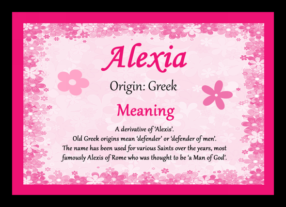 Alexia Personalised Name Meaning Mousemat