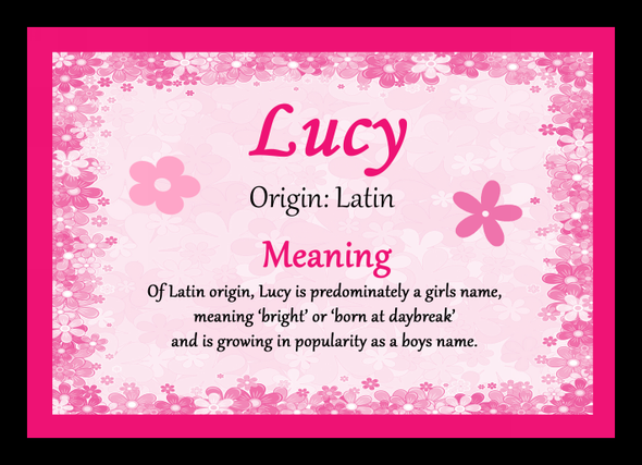 Lucy Personalised Name Meaning Mousemat