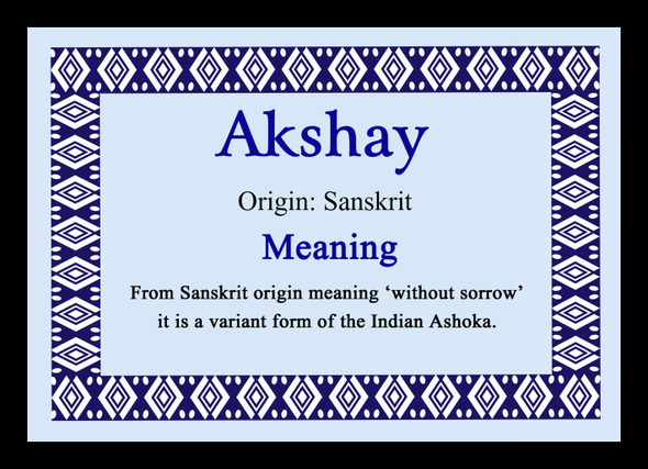 Akshay Personalised Name Meaning Mousemat