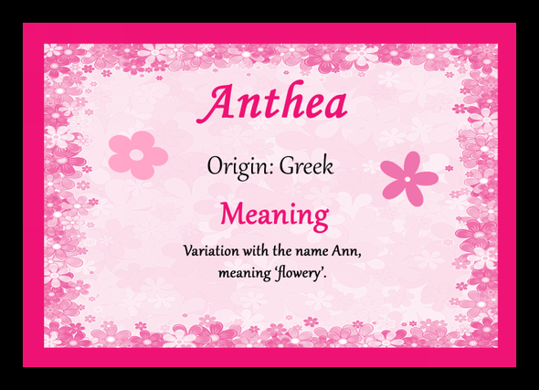 Anthea Personalised Name Meaning Mousemat