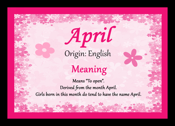 April Personalised Name Meaning Mousemat