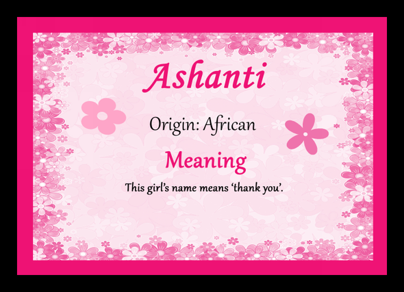 Ashanti Personalised Name Meaning Mousemat