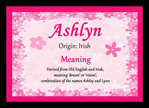 Ashlyn Personalised Name Meaning Mousemat
