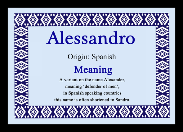 Alessandro Personalised Name Meaning Mousemat