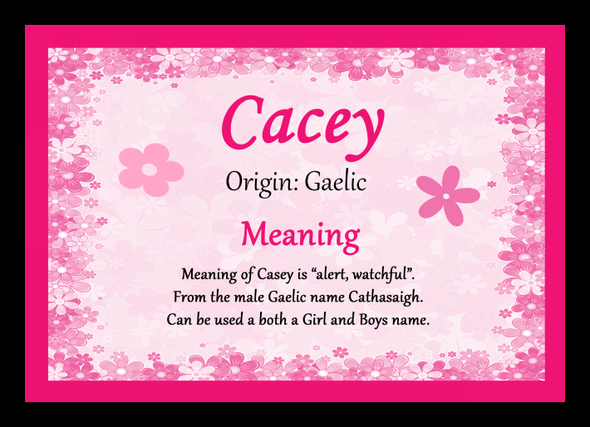 Cacey Personalised Name Meaning Mousemat