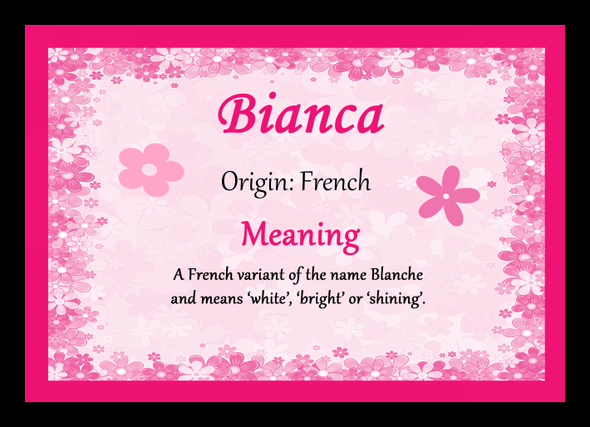 Bianca Personalised Name Meaning Mousemat