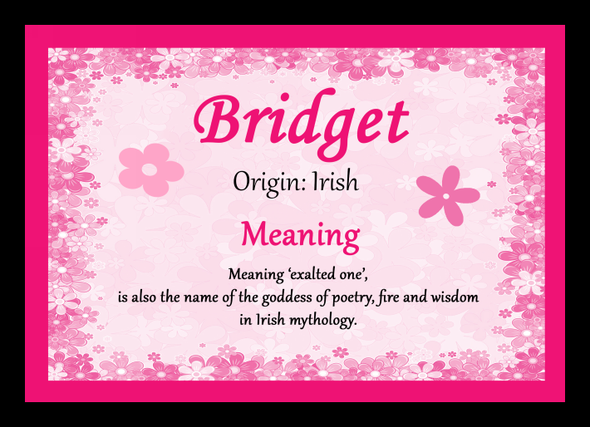 Bridget Personalised Name Meaning Mousemat