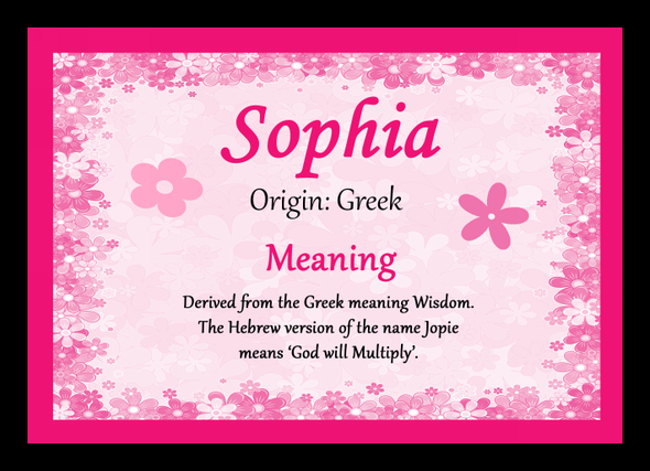Sophia Personalised Name Meaning Mousemat