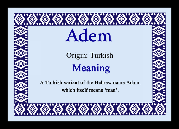 Adem Personalised Name Meaning Mousemat
