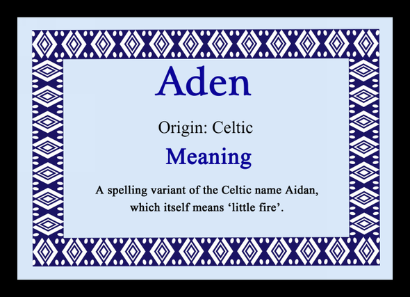 Aden Personalised Name Meaning Mousemat