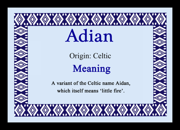 Adian Personalised Name Meaning Mousemat