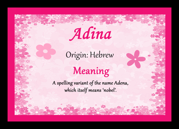 Adina Personalised Name Meaning Mousemat