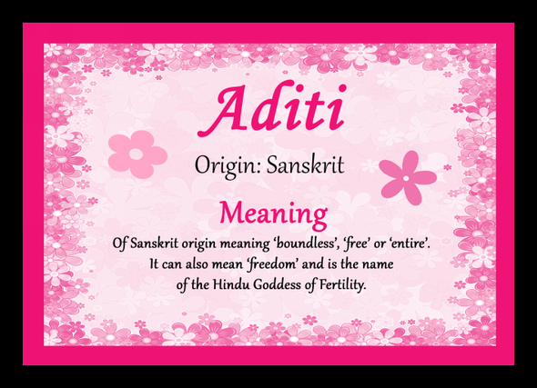 Aditi Personalised Name Meaning Mousemat