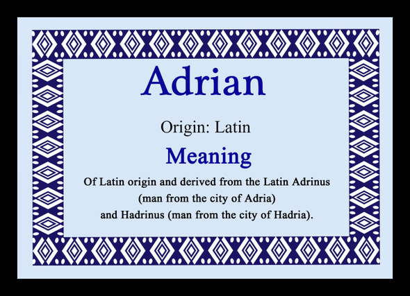 Adrian Personalised Name Meaning Mousemat