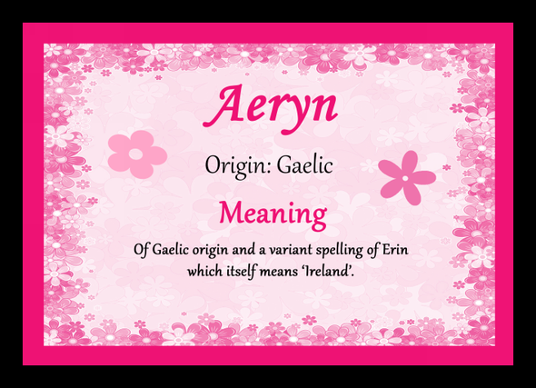 Aeryn Personalised Name Meaning Mousemat