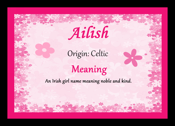 Ailish Personalised Name Meaning Mousemat