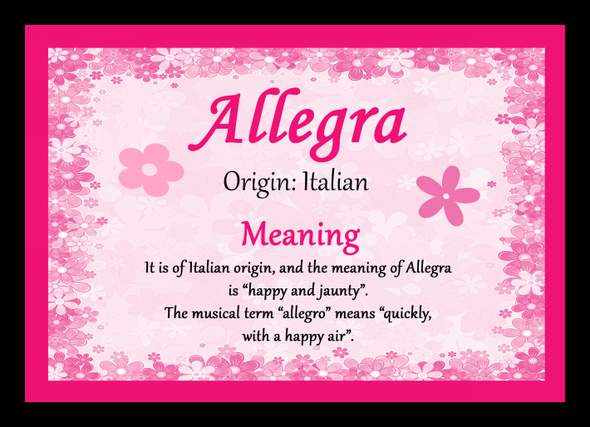 Allegra Personalised Name Meaning Mousemat