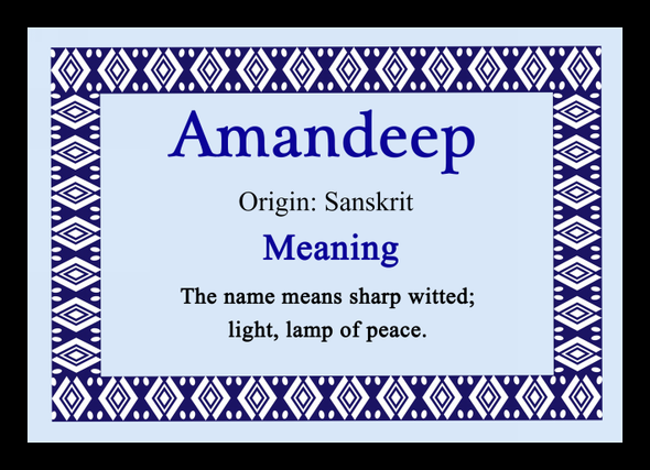 Amandeep Personalised Name Meaning Mousemat