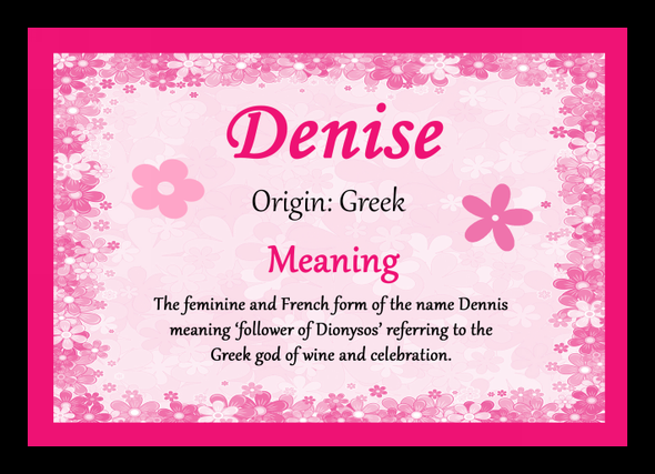 Denise Personalised Name Meaning Mousemat