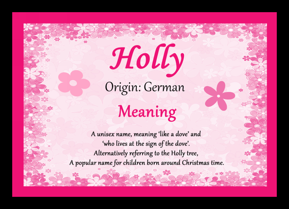 Holly Personalised Name Meaning Mousemat