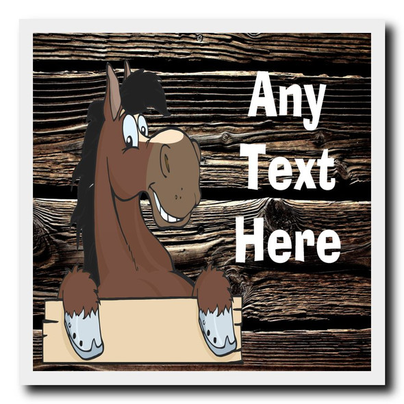 Chestnut Horse Dark Wood Personalised Drinks Mat Coaster