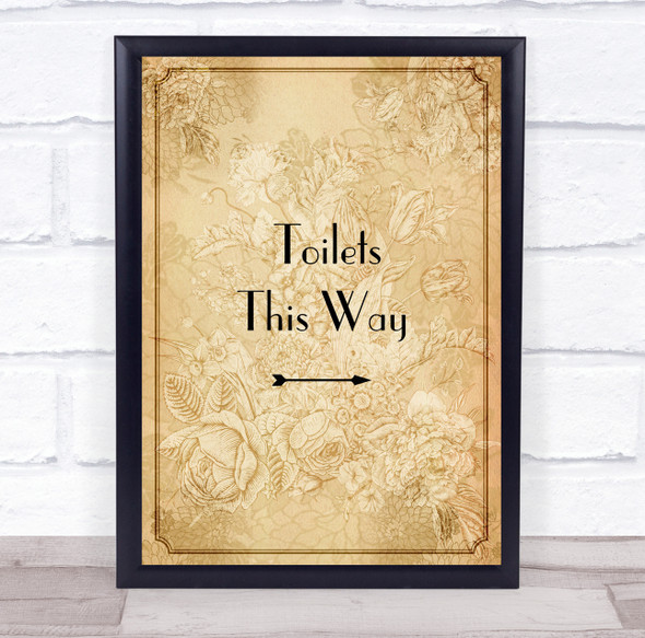 Rustic Border Toilets This Way Right Personalised Event Party Decoration Sign