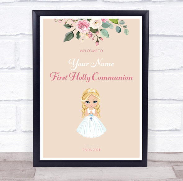 Girl First Holy Communion Personalised Event Occasion Party Decoration Sign