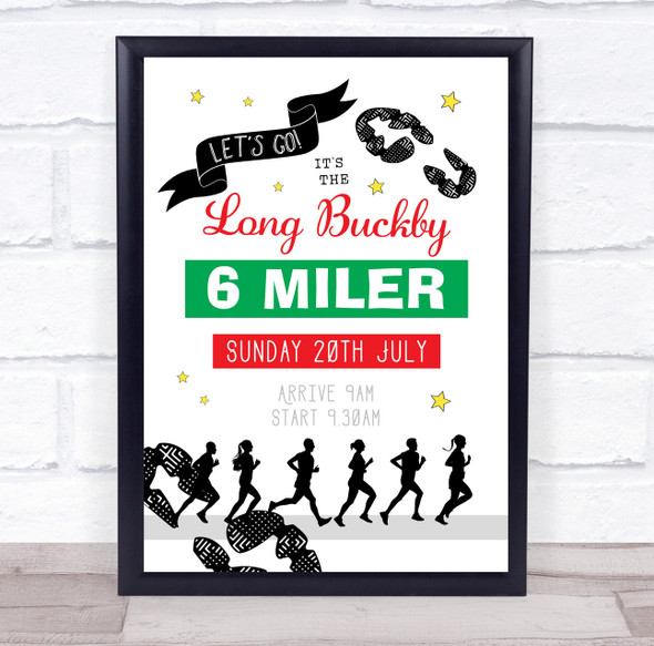 Running Event Green And Red Stars Personalised Event Party Decoration Sign