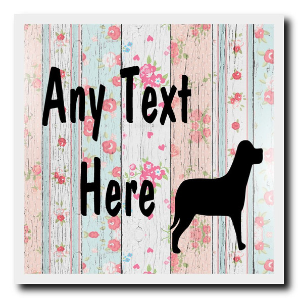 Dog Shabby Wood Personalised Drinks Mat Coaster