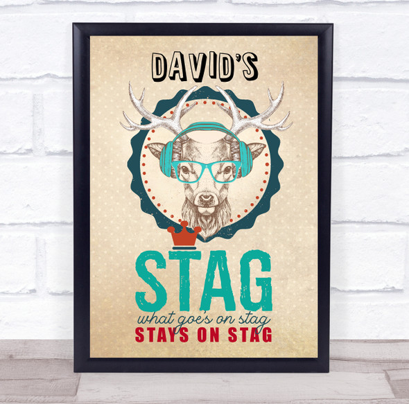Hipster What Goes On Stag Do Personalised Event Occasion Party Decoration Sign