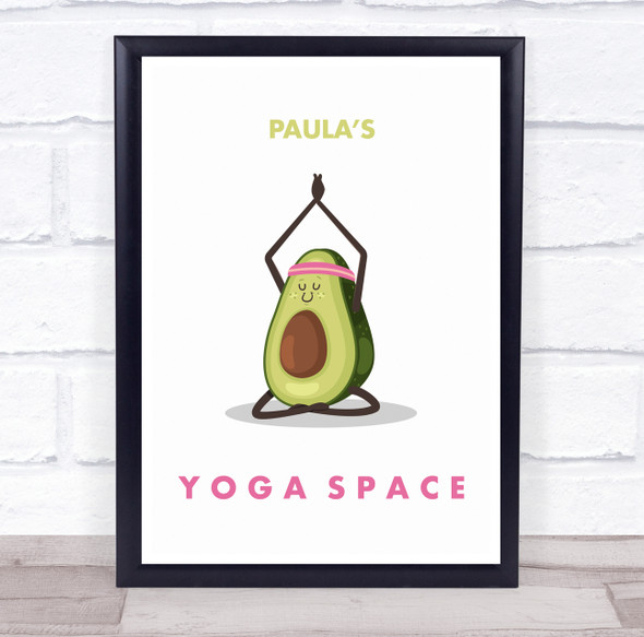 Avocado Pose Yoga Gym Space Room Personalised Wall Art Sign