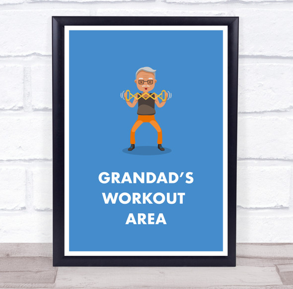 Granddad's Workout Area Exercise Room Personalised Wall Art Sign