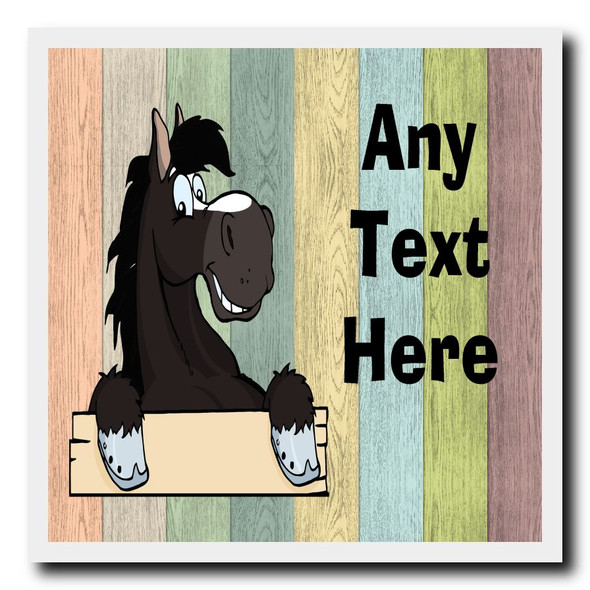 Black Horse Colour Personalised Drinks Mat Coaster