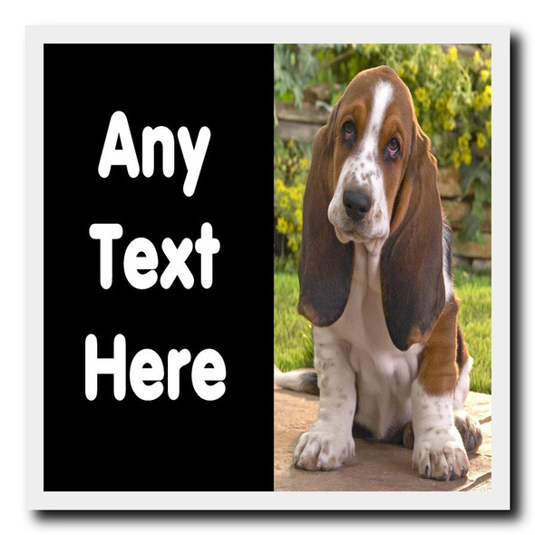 Basset Hound Dog Personalised Drinks Mat Coaster