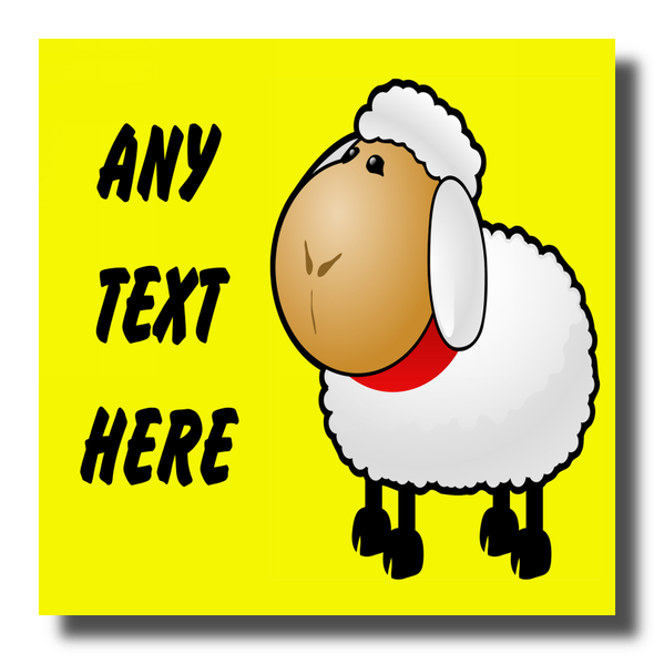 Cartoon Sheep Personalised Drinks Mat Coaster