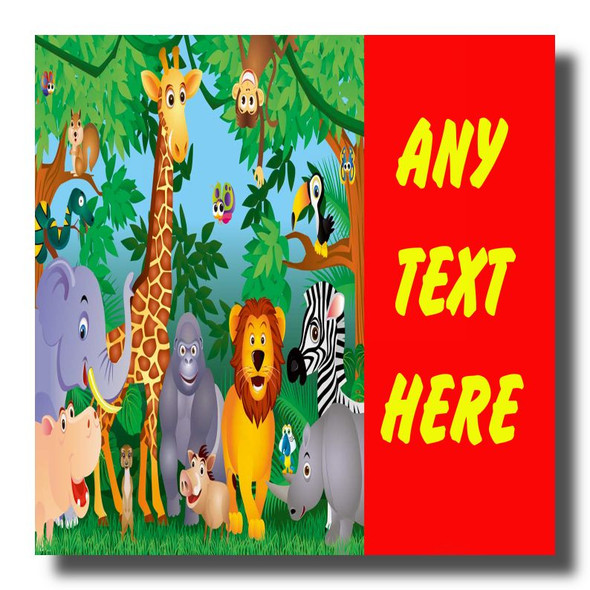 Jungle Animals Personalised Drinks Mat Coaster