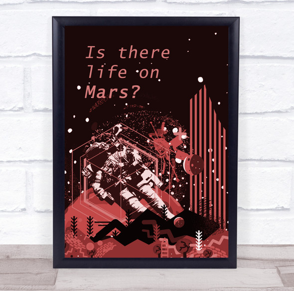 David Bowie Life On Mars Red Abstract Spaceman Music Song Lyric Wall Art Print