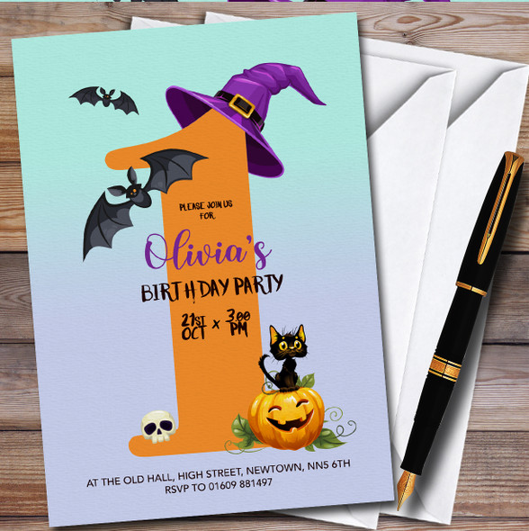 Spooky Halloween October 1St Personalised Children's Birthday Party Invitations