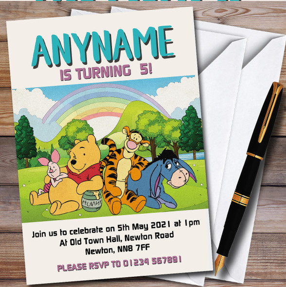 Winnie The Pooh And Friends Personalised Children's Birthday Party Invitations