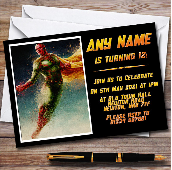 Vision Watercolour Marvel Personalised Children's Birthday Party Invitations