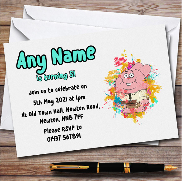 The Amazing World Of Gumball Richard Watterson Children's Party Invitations