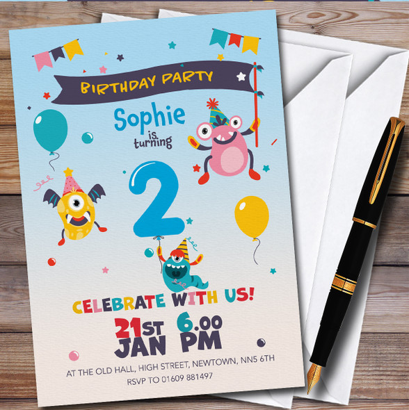 Monster Aliens 2Nd Personalised Children's Kids Birthday Party Invitations
