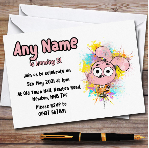 The Amazing World Of Gumball Anais Watterson Children's Party Invitations
