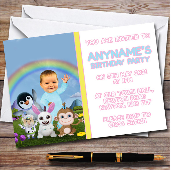 Baby Jake Rainbow Personalised Children's Kids Birthday Party Invitations