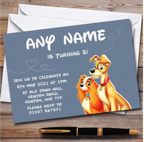 Lady & The Tramp Personalised Children's Kids Birthday Party Invitations